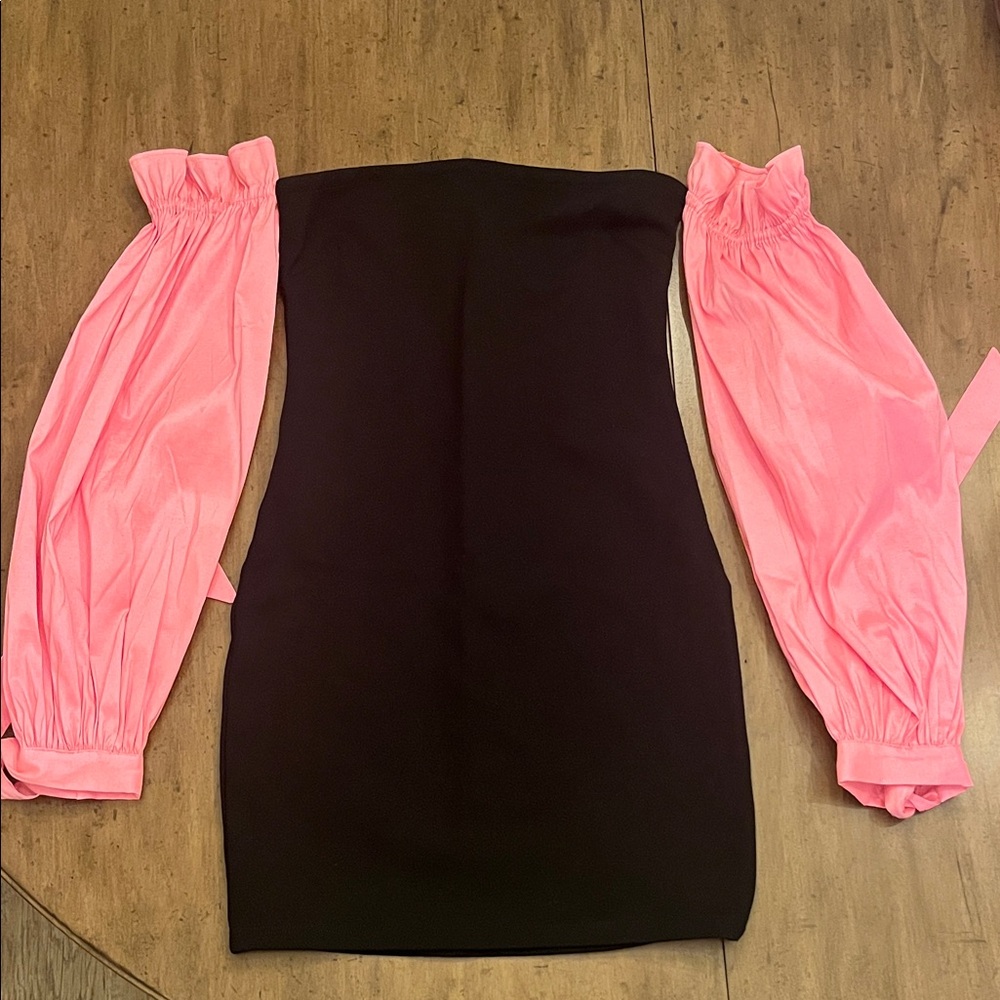MAJORELLE sky Black Dress with Pink Accents